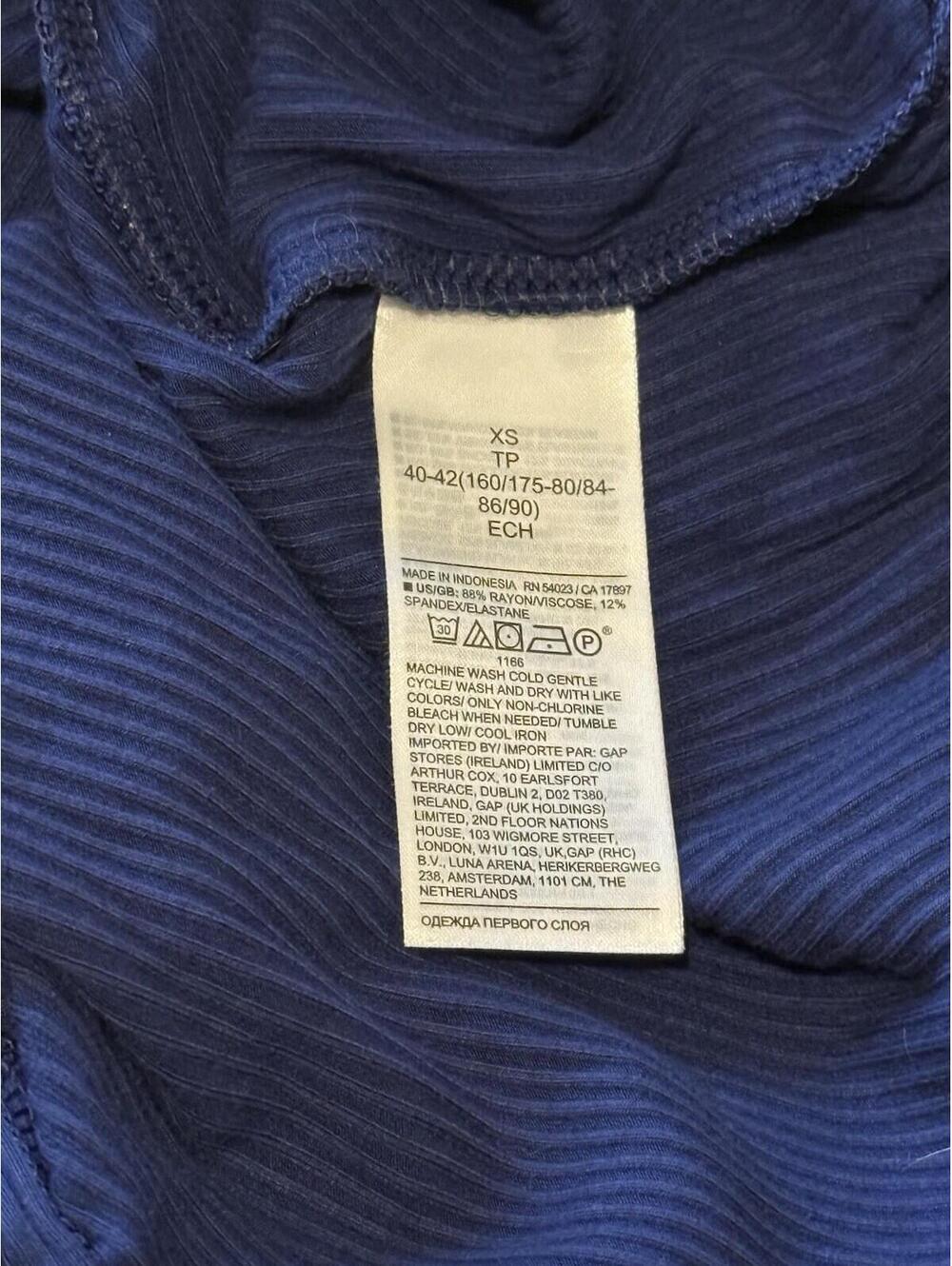 Banana Republic Sleeveless Turtleneck Ribbed Dress Royal Blue Size XS - Picture 2 of 4